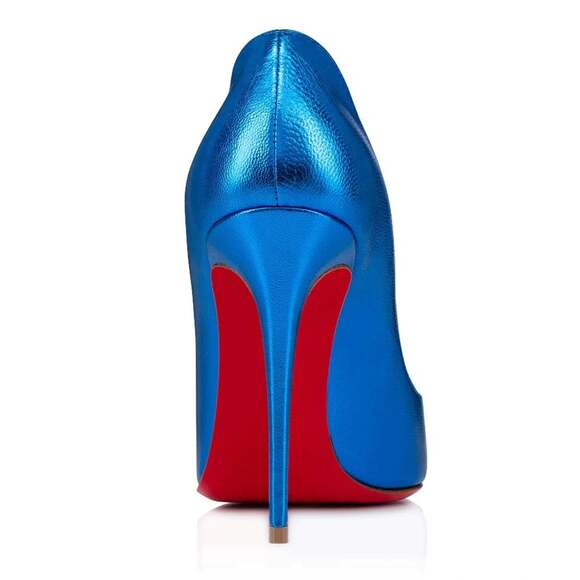 Christian Louboutin Hot Chick 100 Alize Blue Leather Pointed Toe Heel Pump 40 - Picture 10 of 12